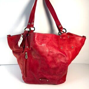 Cristina Designs  Genuine Red Leather, Vintage Style . NWT